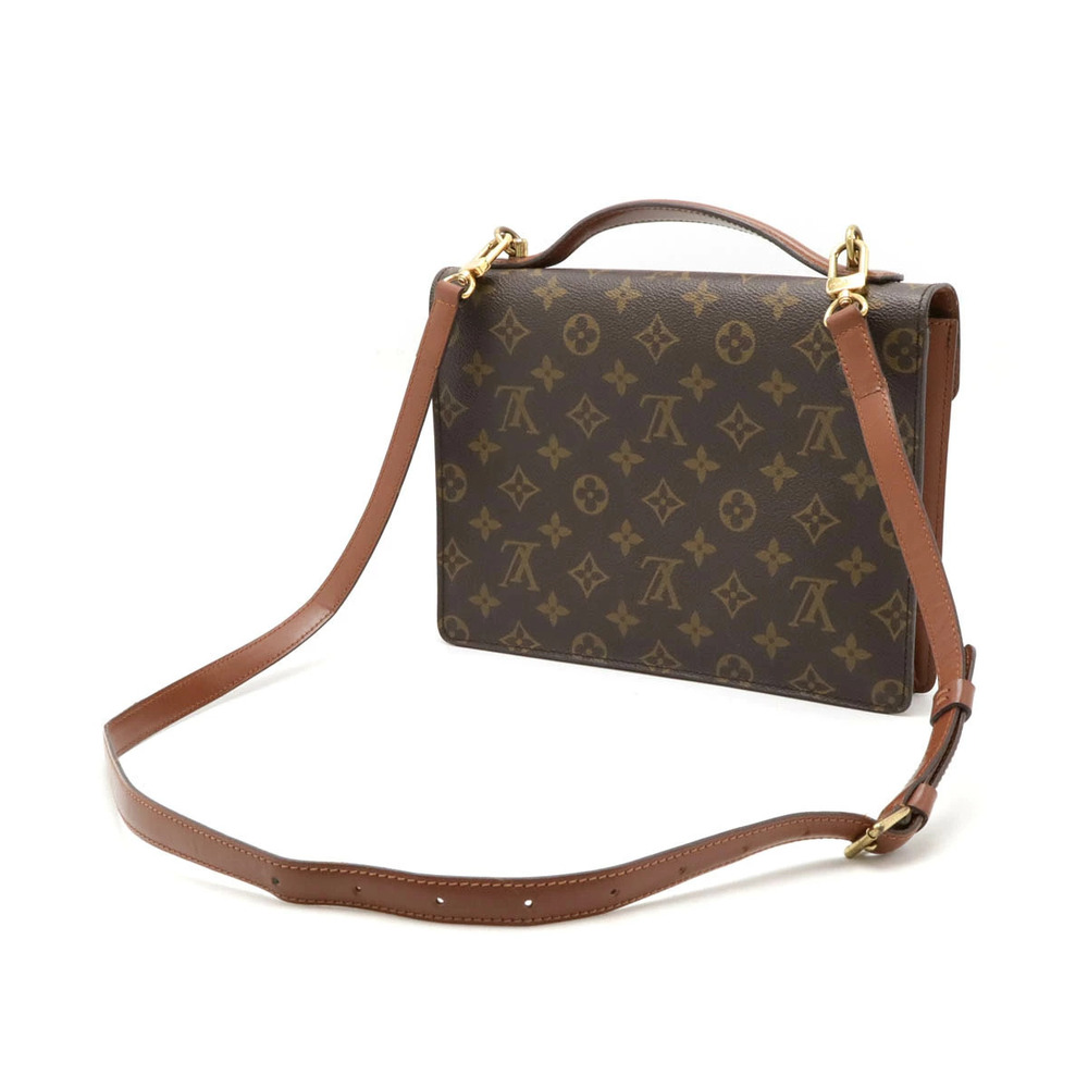 Louis Vuitton Shoulder Shoulder Monogram Key Bag Monceau Handbag Brown